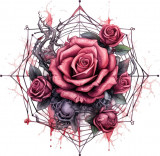 Cumpara ieftin Sticker decorativ, Trandafiri, Roz, 61 cm, 1343STK-17
