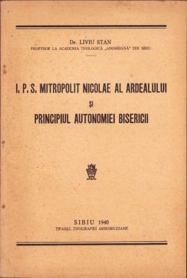 C5320N IPS Mitropolit Nicolae al Ardealului și principiul autonomiei bisericii foto