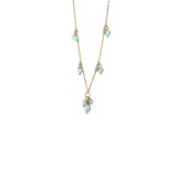 Colier perle si turcoaze placat cu aur