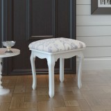 vidaXL Taburet pentru dressing, alb crem, material textil 240316