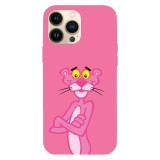 Husa compatibila cu Apple iPhone 15 Pro Max, Viceversa, model Sweety Pink Panther , Silicon, TPU, Transparent, Carcasa