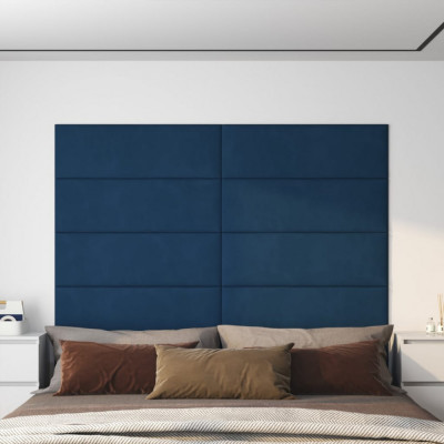 Panouri de perete 12 buc. albastru 90x30 cm catifea 3,24 m&amp;sup2; GartenMobel Dekor foto
