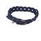 Zgarda bleumarin impletita, din piele naturala, pentru caini 60X3 cm