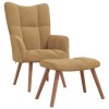 VidaXL Scaun de relaxare cu taburet, maro, catifea