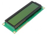 Afișaj LCD alfanumeric STN 16x2 galben-verde LED