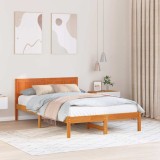 VidaXL Cadru de pat din pin solid Maro cerat Lemn masiv 120 x 190 cm