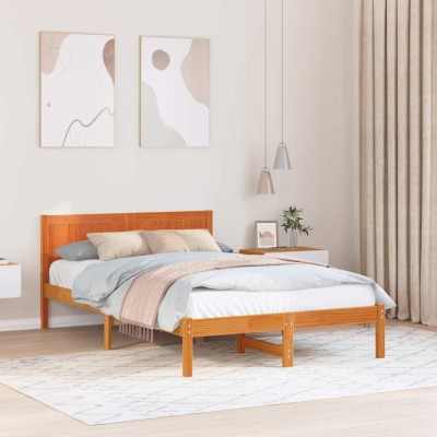 vidaXL Cadru de pat Maro 120 x 200 cm Lemn masiv de pin 872193 foto