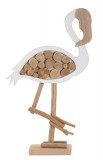 Cumpara ieftin Decoratiune Flamingo Nature, Mauro Ferretti, 31x9x56 cm, lemn de tanoak/placaj, alb/natural