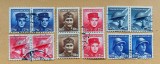 Cehoslovacia Interbelică 1938 Armata și Apărarea Națională Lot 12 Valori Perechi și Single Ștampilat - OREF1