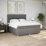 VidaXL Pat box spring cu saltea, gri taupe, 200x200 cm, textil 3294474