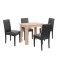 Set de masă Leon 4+1, stejar Sonoma-negru
