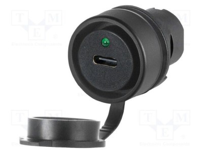 Soclu USB 3.0 C/A 22mm EAO pe panou neagră &amp;Oslash;22,3mm 46 -25&amp;divide;55&amp;deg;C foto