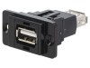 Conector Adaptor USB A CLIFF DUALSLIM USB 2.0 Aurit Metal Montaj Panou CP30708NMB