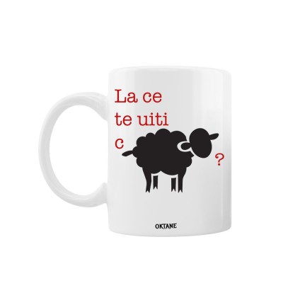Cana alba personalizata la ce te uiti C&amp;#039; oaie, INOVATIX&amp;reg;. 330ml foto