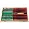 Set 8 dalti pentru strunjire lemn, Otel HSS, maner lemn, Cutie transport