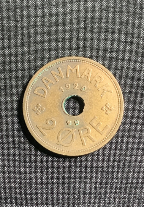Moneda 2 ore 1929 Danemarca