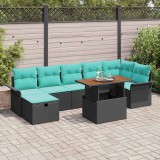 vidaXL Set de canapele pentru grădină 8 pcs Negru poliratan 3361256