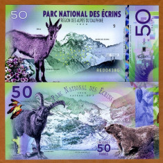 FANTASY NOTE = FRANTA , PARCUL ECRINS - 50 FRANCI 2018 - UNC / POLIMER