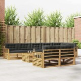 vidaXL Set de canapele de exterior 9 pcs Alb și antracit Poliester 3390717