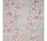 Tapet floral, gri, alb, roz, living, hol, lavabil, spuma, Vomax, 1517-42