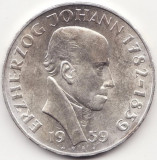 Moneda Argint Austria - 25 Schilling 1959 - Erzherzog Johann