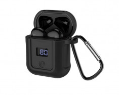 Casti Bluetooth Hoco, S11 Melody, Charging Case, Negru foto