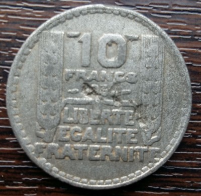 (M83) MONEDA FRANTA - 10 FRANCS 1934, FALS DE EPOCA (NU ESTE DIN ARGINT) foto