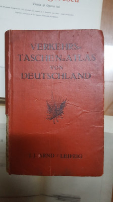 Verkehrs, taschen, atlas von Deutschland, Atlas de buzunar al Germaniei, 1920 foto