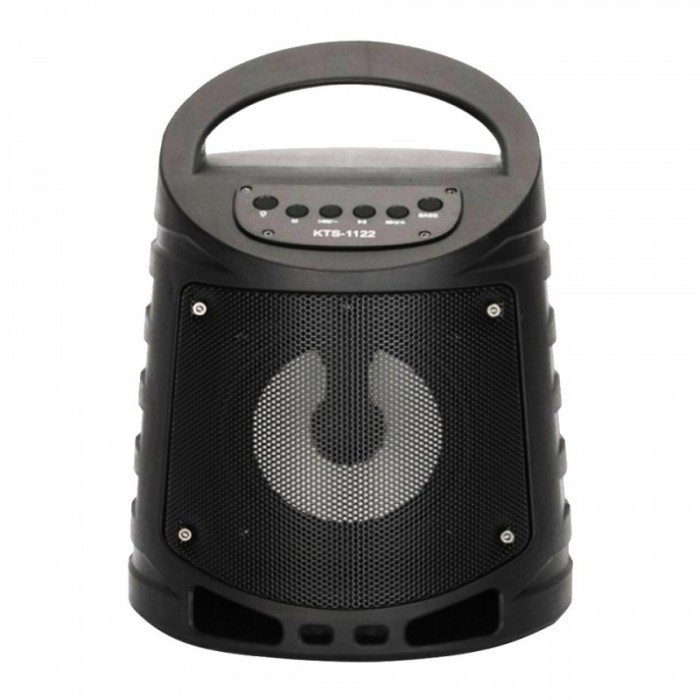 Boxa portabila elSales KTS-1122 cu Bluetooth, USB, card SD, lumina LED, radio FM, negru