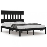 Cumpara ieftin Cadru de pat, negru, 200x200 cm, lemn masiv
