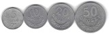 POLONIA Lot / 4buc - 5 +10 + 20 + 50 Groszy 1972
