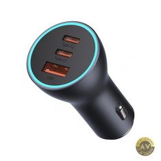 Incarcator Auto Baseus Golden Contactor Pro 65W 3A 1 x USB-A - 2 x USB-C Gri CGJP010013 foto
