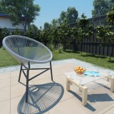 Scaun gradina tip luna Gossi, poliratan gri, cadru otel, 69x66x87 cm, exterior