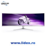 Monitor gaming curbat Philips 48.9" 240Hz QD-OLED 0.03ms Evnia 49M2C8900 DQHD KVM USB-C HDR G-Sync Compatible FreeSync Premium