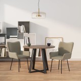 Set 2 Scaune Bucatarie Gri Deschis Catifea Gossi, Cadru Metalic, 55x57x81.5 cm, Confortabile, Design Elegant