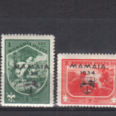 ROMANIA 1934 LP 107 JAMBOREEA NATIONALA SUPRATIPAR MAMAIA SERIE MNH