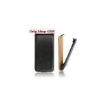 Husa piele Nokia Lumia 800 Slim Flip Negru Lucios, Cu clapeta