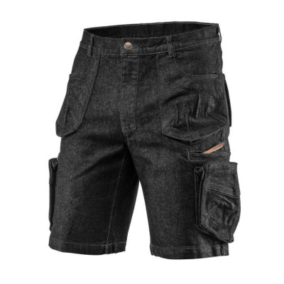 Pantaloni scurti de lucru, Neo, Denim, Negru, XL foto