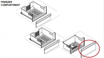 Fata sertar inferior congelator C00895304 pentru frigider Arctic, Beko foto