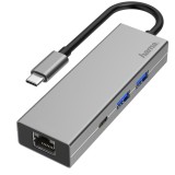 Docking Station Hama Multiport, 4 Ports, LAN, USB Type-C