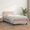 VidaXL Pat box spring cu saltea, cappuccino, 90x190 cm piele ecologică