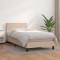 vidaXL Pat box spring cu saltea, cappuccino, 80x200 cm piele ecologică 3140974