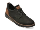 Pantofi RIEKER negri, B3360, din piele intoarsa