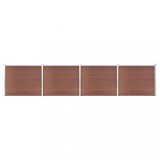 VidaXL Set panouri gard, 699x146 cm, maro, WPC