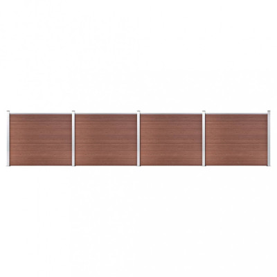 vidaXL Set panouri gard, 699x146 cm, maro, WPC foto
