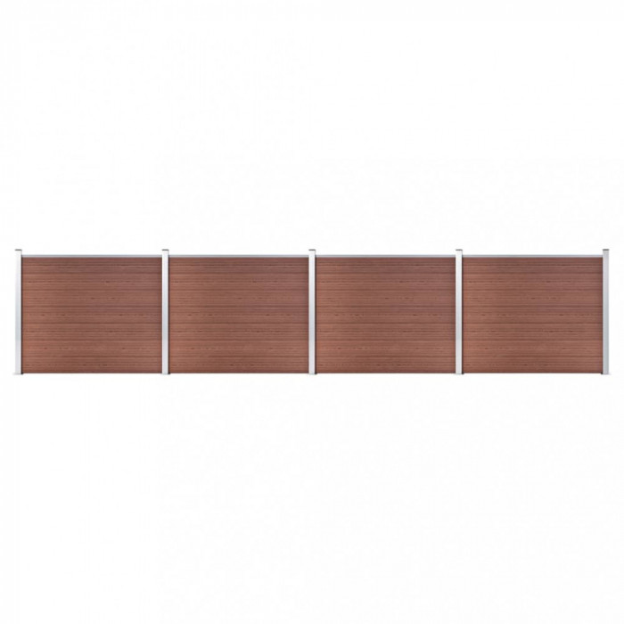 vidaXL Set panouri gard, 699x146 cm, maro, WPC
