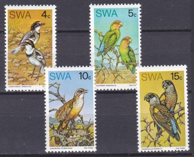 DB1 Fauna Africana Pasari Africa de Sud Vest 1974 4 v. MNH foto