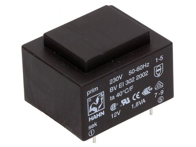 Transformator &icirc;ncapsulat 230V 12V 150mA PCB