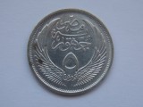 5 PIASTRES 1957 EGIPT-argint, Africa