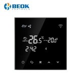 Cumpara ieftin Termostat cu fir pentru aer conditionat BeOk TGT70WIFI-AC2, Aplicatia mobila Smart Life, Compatibil cu sisteme HVAC SmartElectro IntelligentHouse